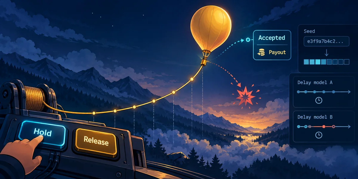Editorial illustration: Balloon Hold-and-Release: Acceptance, Payout Rules and Two Delay Models