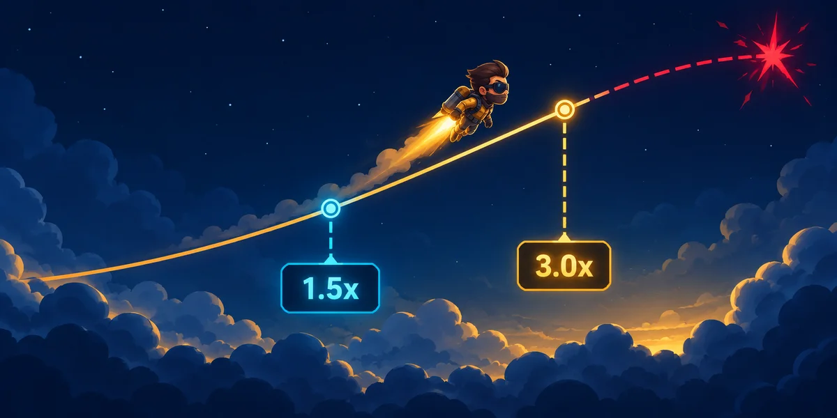 Editorial illustration: Lucky Jet Double Bets: Conditional Coverage, Variance and Finite Funding Risk