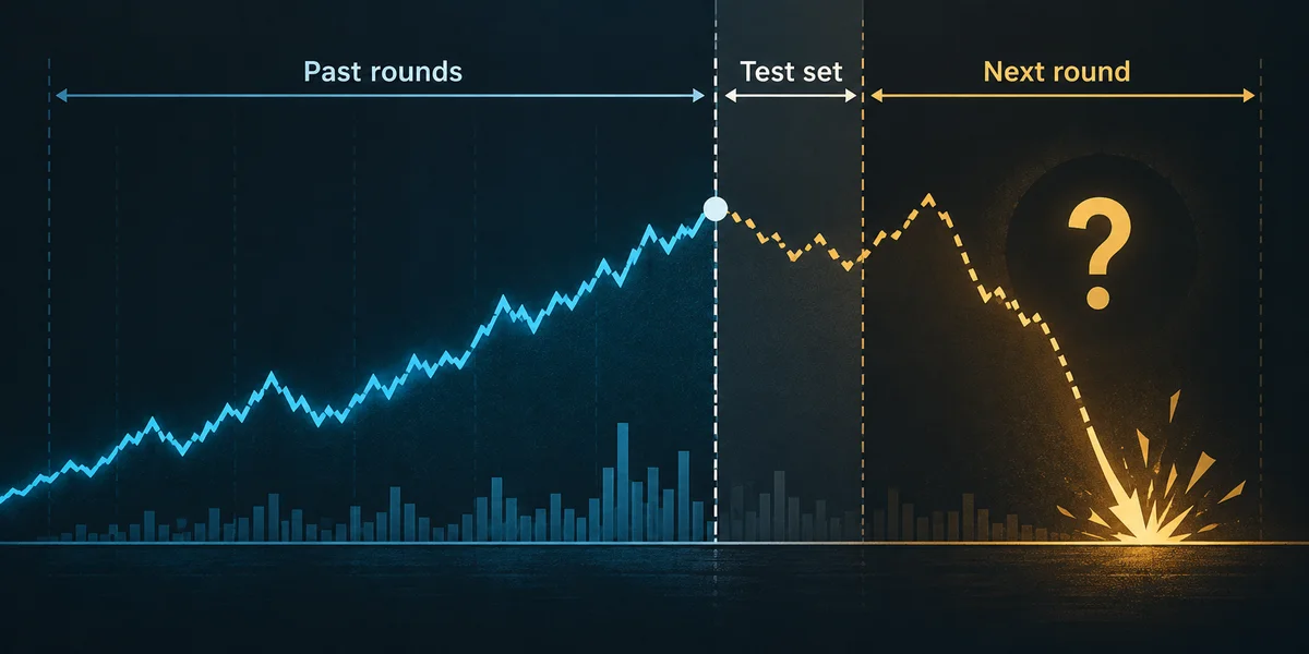 Editorial illustration: Can You Predict the Next Crash? Synthetic Data and Prediction Tests