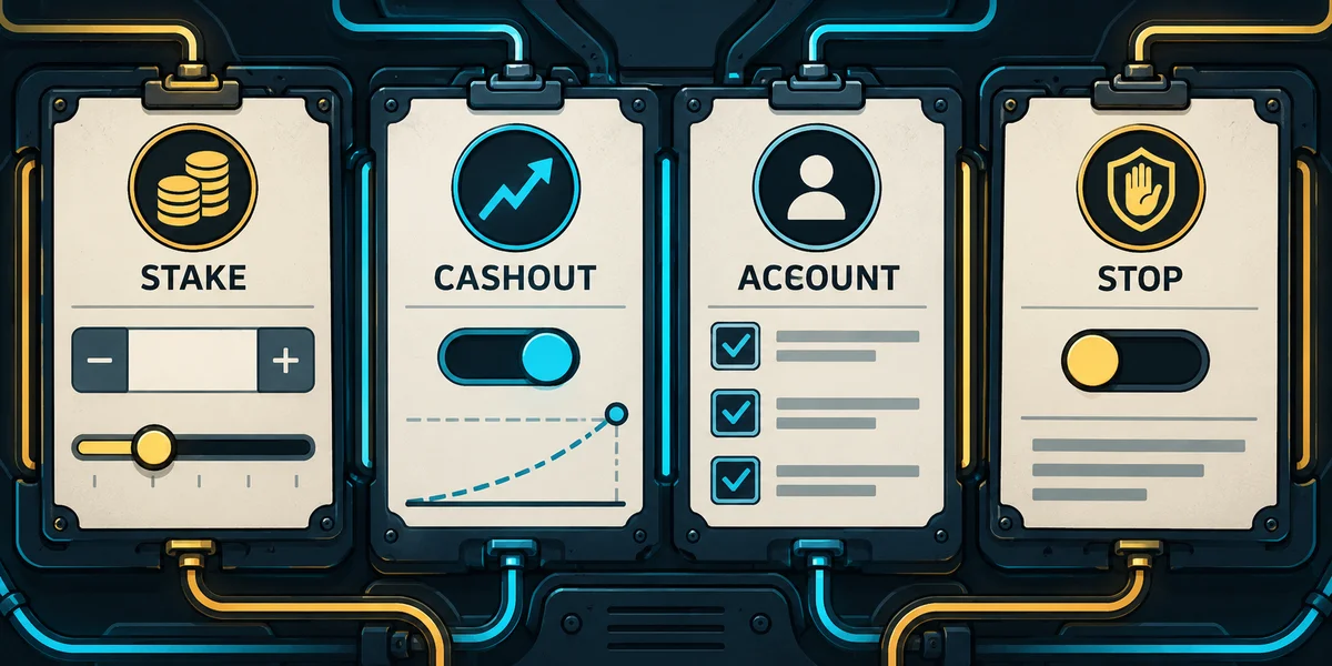 Editorial illustration: Seven Lucky Jet Mistakes: Stakes, Cashout and Account Checks
