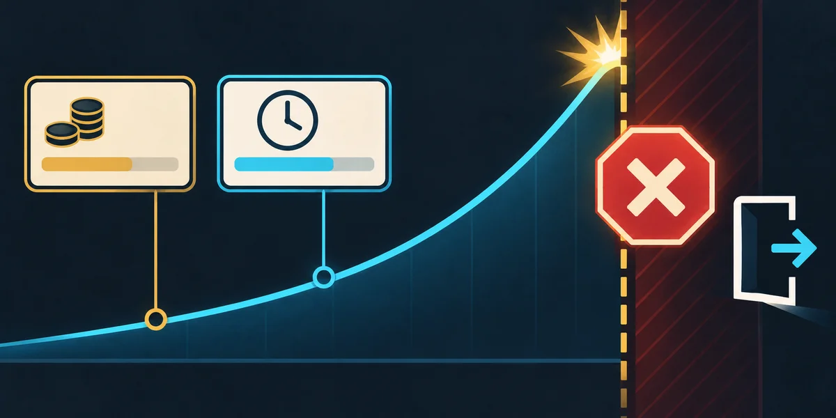 Editorial illustration: When to Stop Playing Crash: Spending Limits and Session Exit Rules